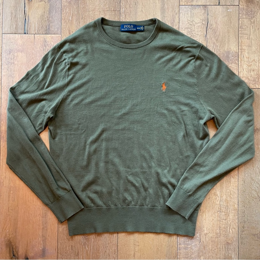 Polo Ralph Lauren Olive Green Cotton/Cashmere Sweater Men’s M